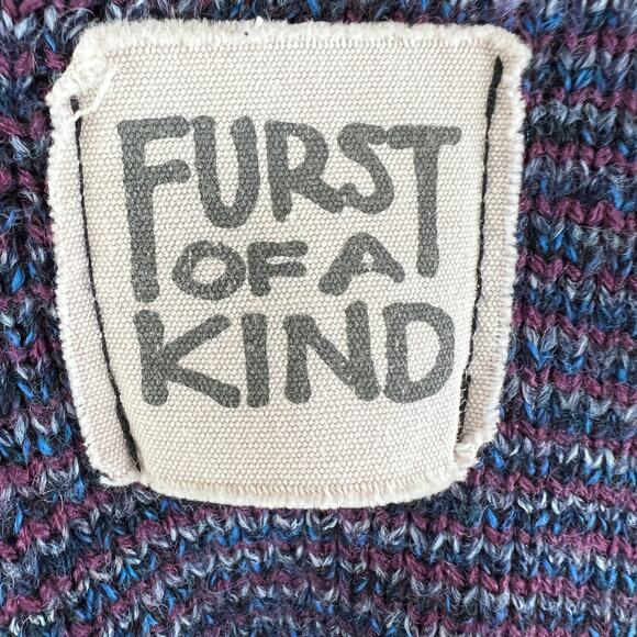 Furst of a Kind Purple Blue Abstract Geo Lace-Up Sweater Long Sleeve Top L XL - Picture 7 of 7